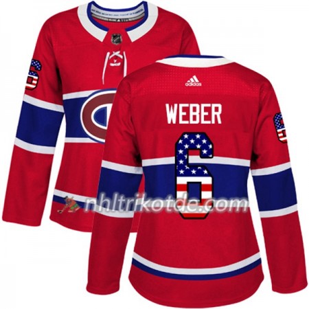 Montreal Canadiens Trikot Shea Weber 6 Adidas 2017-2018 Rot USA Flag Fashion Authentic - Dame